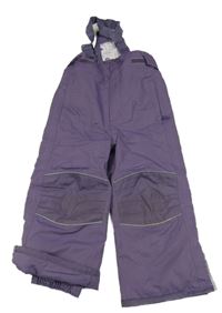 Fialové šusťákové funkční oteplovačky s kšandami