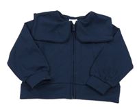 Tmavomodrá propínací mikina s límcem 