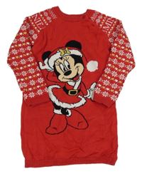 Červené vzorované pletené šaty s Minnie Primark