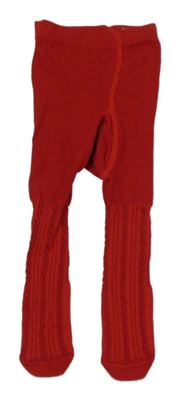 Červené vzorované punčocháče 