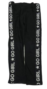 Černé legíny s pruhem s nápisem F&F