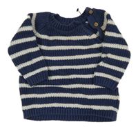 Modro-bílý pruhovaný svetr M&S