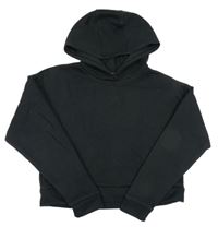 Černá crop mikina s logem a kapucí Adidas