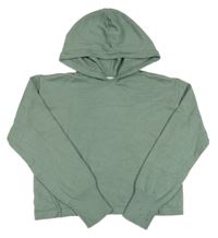 Khaki lehký crop svetr s kapucí Page one young