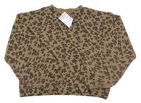 Nové - hnědý leopardí vlněný svetr Primark