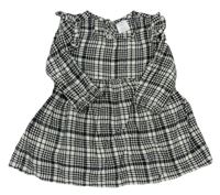 Béžovo-černé kostkované šaty s volánky zn. Pep&Co