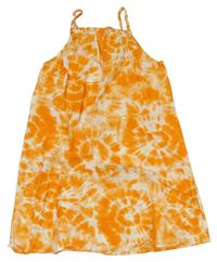 Oranžové batikované lehké šaty H&M