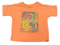 Neonově oranžové tričko se sluncem Matalan