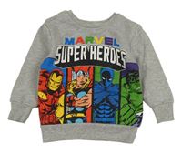 Šedá mikina se superhrdiny Marvel