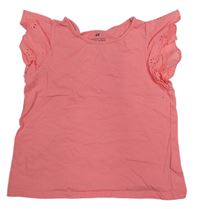 Růžové tričko s madeirou H&M