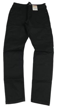 Černé potažené skinny kalhoty F&F