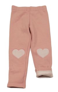 Růžové zateplené legíny se srdíčky Nutmeg