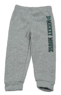 Šedé zateplené tepláky s nápisem 