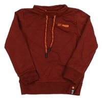 Rezavá mikina s nápisem