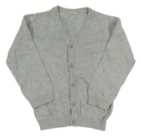 Světlešedý propínací svetr 