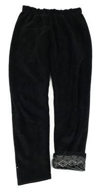 Černé plyšové zateplené legíny Yigga