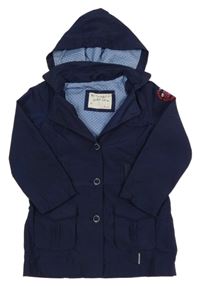 Tmavomodrý šusťákový jarní kabát s kapucí S. Oliver