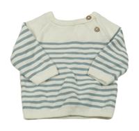 Smetanovo-modrý pruhovaný svetr C&A