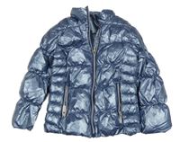 Světlemodrá metalická šusťáková zateplená bunda Pocopiano