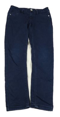 Tmavomodré teplákové skinny rifle