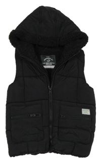 Černá šusťáková zateplená vesta s kapucí George