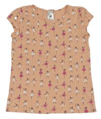 Meruňkové tričko s baletkami C&A