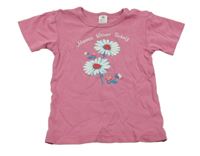 Růžové tričko s květy Topomini