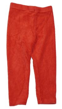 Červené žebrované sametové legíny Matalan