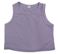 Lila žebrovaný crop top Shein