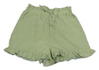 Žluto-modré kostkované kraťasy s mašlí Primark