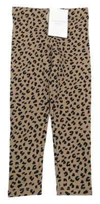 Nové - Béžovo-černé zateplené legíny s leopardím vzorem H&M
