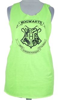 Dámský neonově zelený top s erbem Harry Potter 