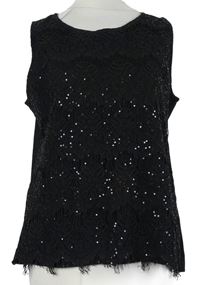Dámská černá krajková halenka s flitry Dorothy Perkins