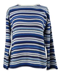 Dámský bílo-modrý pruhovaný svetr 