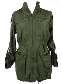 Dámská khaki šusťáková parka s rolovacími rukávy Brave Soul 