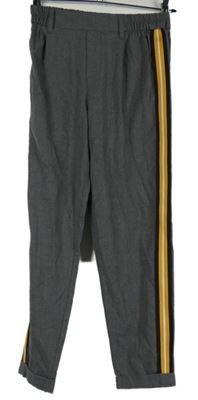 Dámské šedé teplákové kalhoty s pruhy Bershka