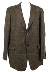 Pánské hnědé melíované vlněné sako Douglas 