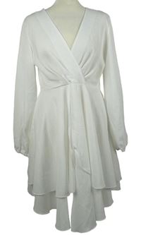 Dámské bílé šaty s volánky