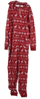 Nové - Dámská červená vzorovaná fleecová kombinéza Fluid 