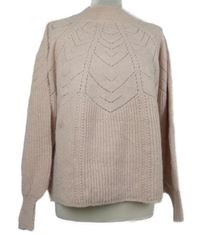 Dámský světlerůžový ažurový svetr JDY 