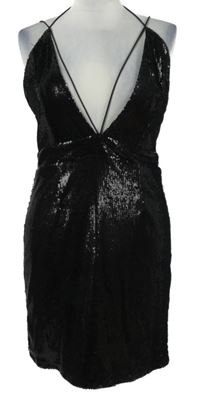 Nové - Dámské černé flitrové minišaty PrettyLittle Thing