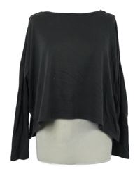 Dámské tmavošedé crop volné sportovní triko Sweaty Betty 