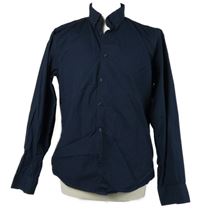 Pánská tmavomodrá vzorovaná košile Jean Pascale 