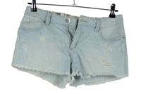 Dámské světlemodré riflové kraťasy s prošoupáním 