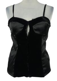 Dámský černý saténovo/sametový top Atmosphere 
