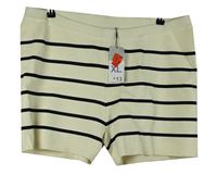 Nové - Dámské smetanovo-černé pruhované pletené kraťasy Primark 