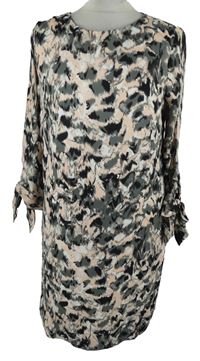 Dámské šedo-růžové vzorované šaty H&M