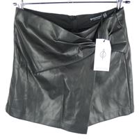 Nové - Dámská černá koženková skort sukně Stradivarius 