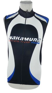 Pánský bílo-černý cyklistický dres s logem Nakamura 