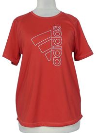 Dámské červené sportovní tričko s logem Adidas 